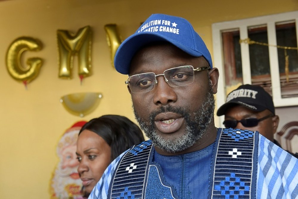 George Weah le 23 décembre 2017 à Monrovia. AFP