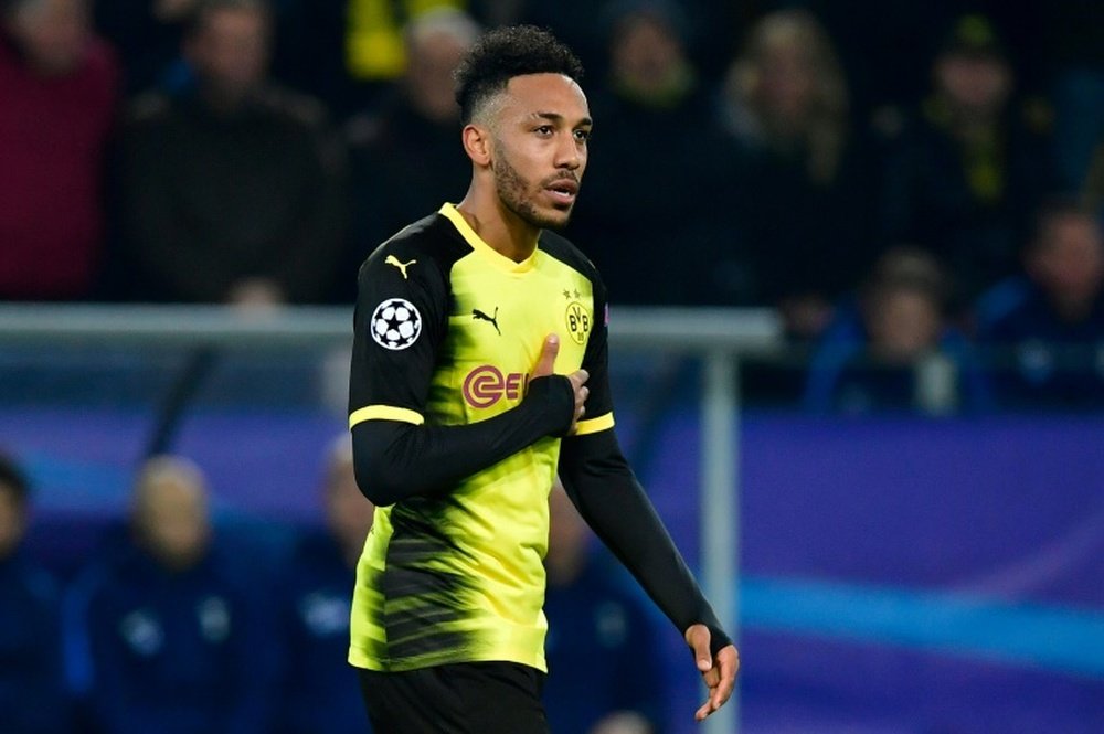 Aubameyang has emerged as a target for Arsenal. AFP