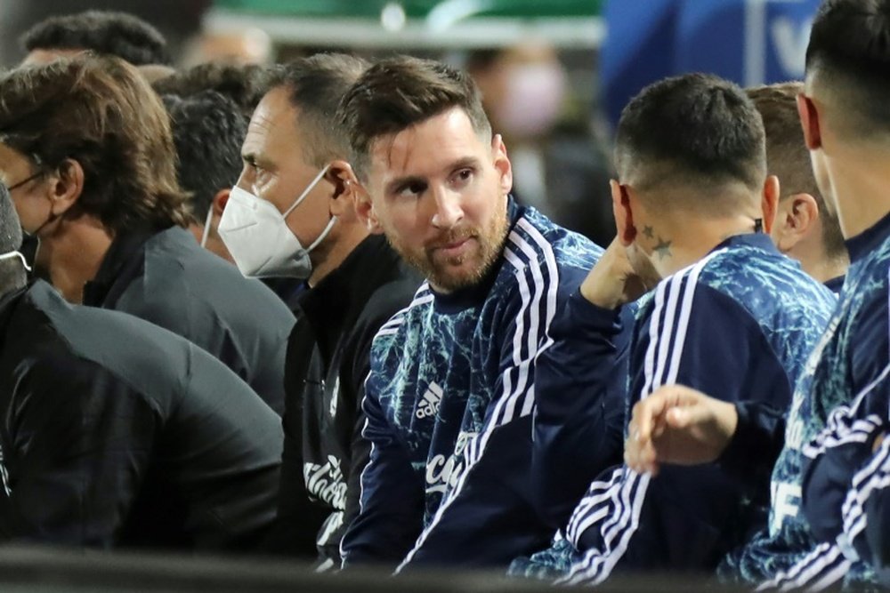 Messi, rentré en cours de jeu contre l'Uruguay. AFP