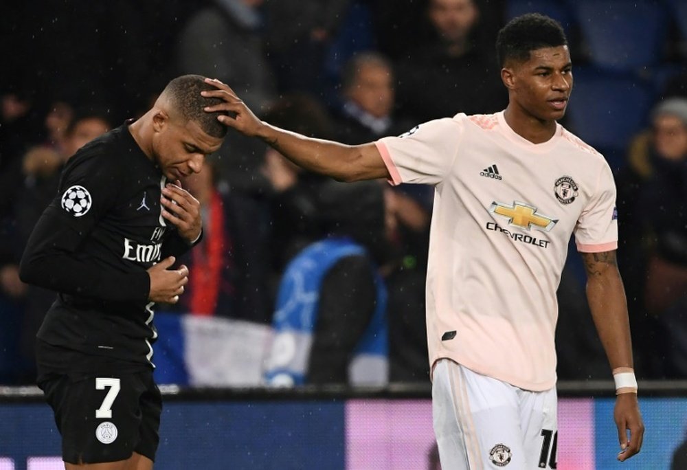 Kylian Mbappé fan de Marcus Rashford. AFP