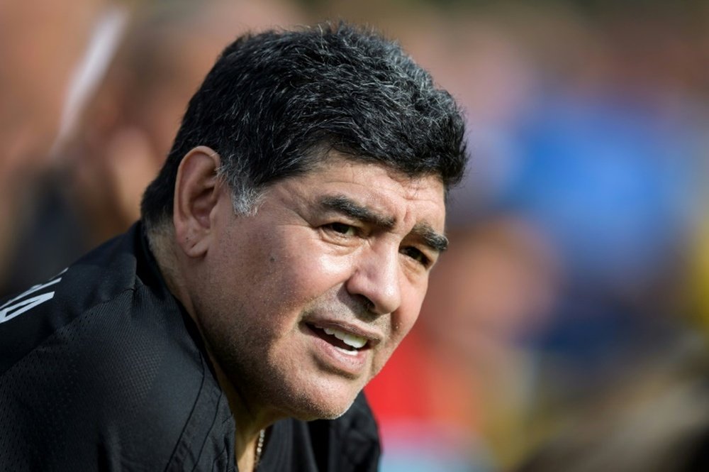 Maradona mostró su apoyo al 'Granate'. AFP