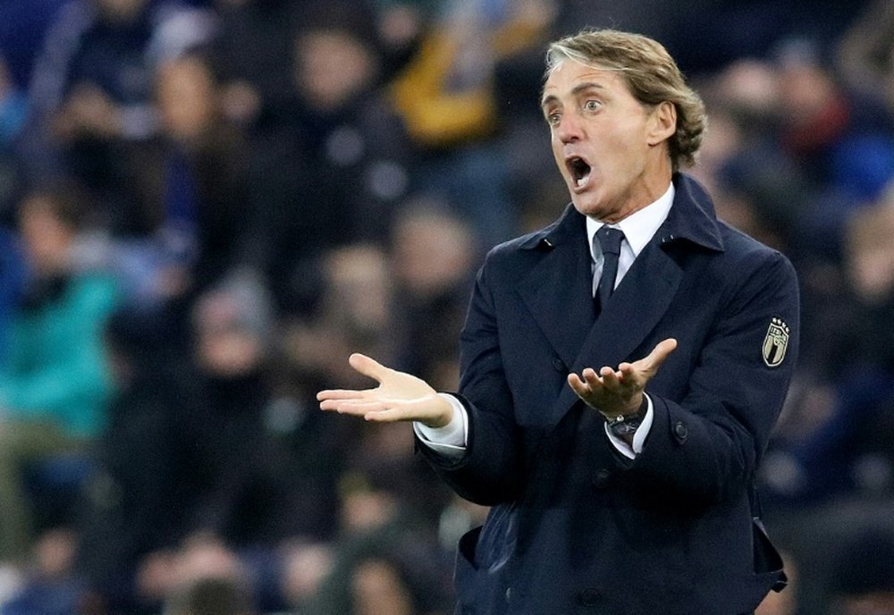 Mancini quiere evitar a Portugal en la repesca. AFP