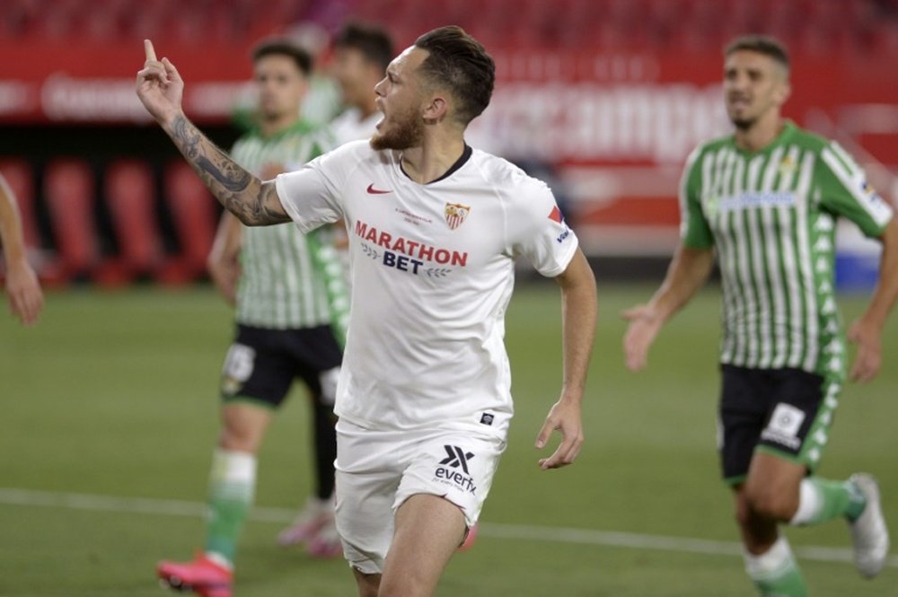 Ocampos está disfrutando de un gran momento goleador en el Sevilla. AFP