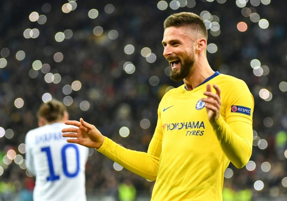 Olivier Giroud is the top scorer in the Europa League this season. AFP
