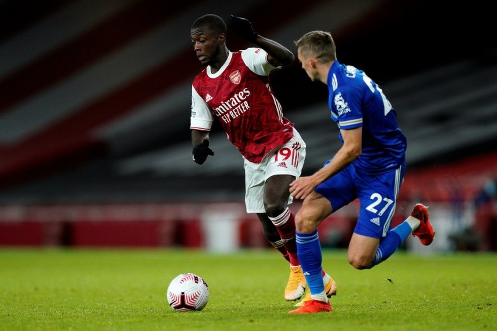 Nicolas Pépé s'est montré frustré après la défaite d'Arsenal. AFP