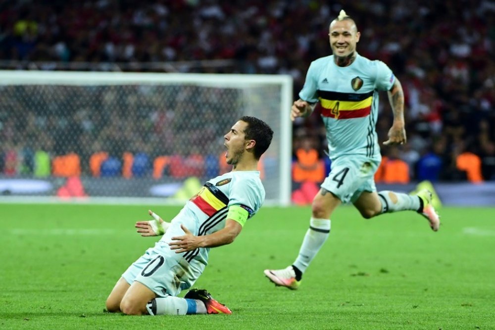 Eden Hazard, buteur et passeur décisif avec la Belgique contre la Hongrie au Stadium de Toulouse, le 26 juin 2016