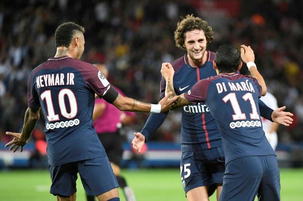 Rabiot hails impact of Neymar, Mbappe and Alves at PSG. AFP
