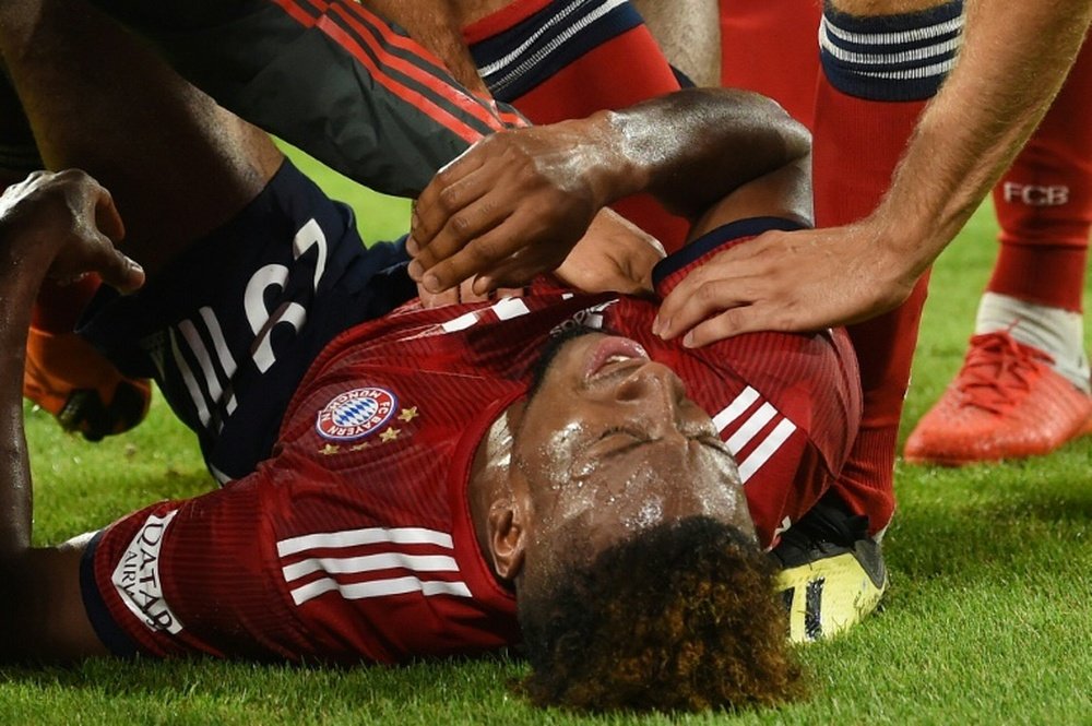 Coman se lesionó ante el Hoffenheim. AFP