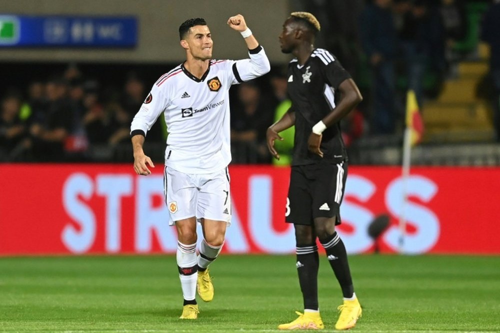 Cristiano Ronaldo got his first goal of the new season against Sheriff. AFP