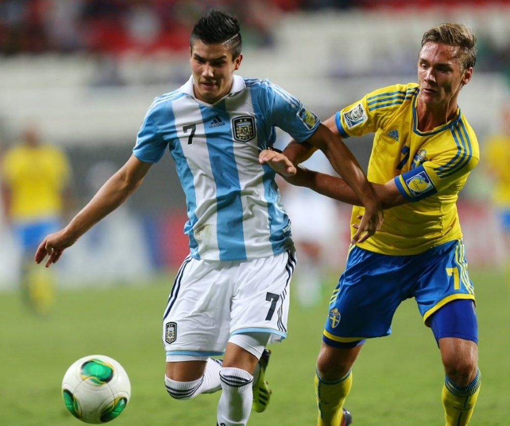 L'arrière suédois Linus Wahlqvist lors du Mondial 2013 U17 face à l'Argentine. AFP