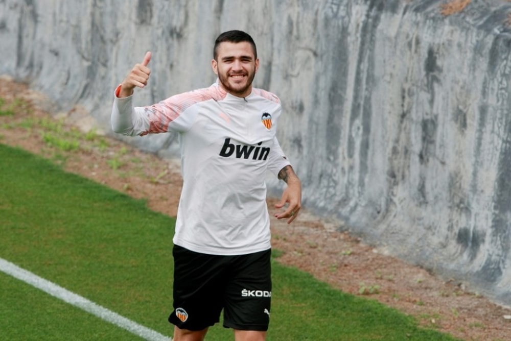 Maxi Gómez retrouve l'entraînement avec le FC Valence. AFP