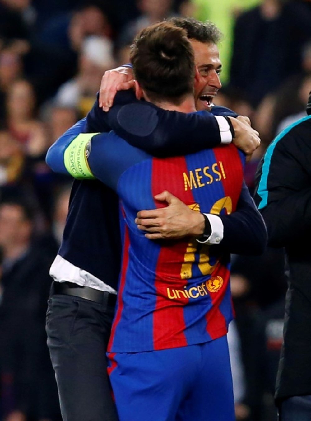 Messi wishes Enrique all the best. AFP