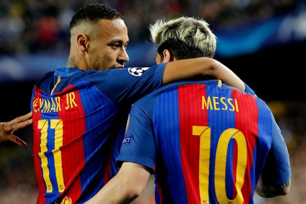 Messi y Neymar. AFP