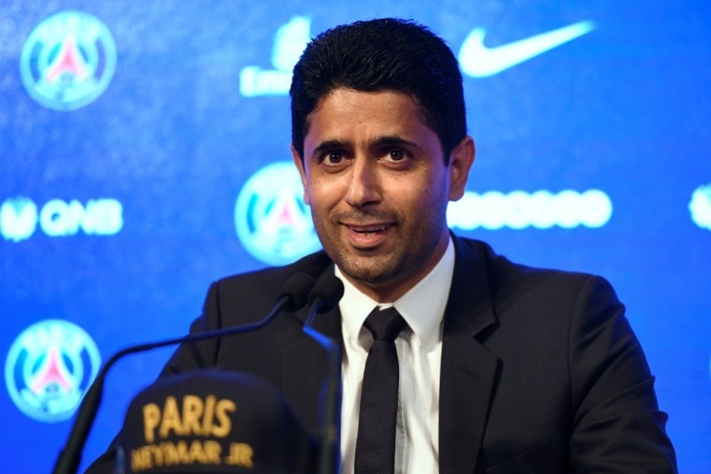 Nasser Al-Khelaïfi llegó a un acuerdo con la FIFA para la retirada de la denuncia. AFP/Archivo