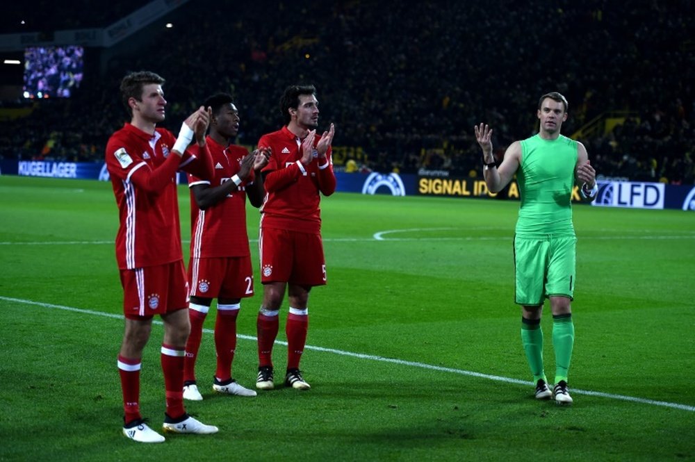 Les joueurs du Bayern Munich, battus en Bundesliga à Dortmund, le 19 novembre 2016. AFP