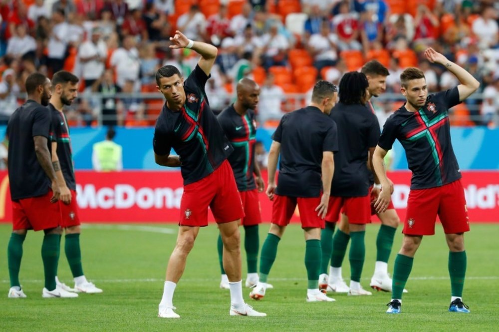 Cristiano Ronaldo et les Portugais avant d'affronter l'Iran. AFP