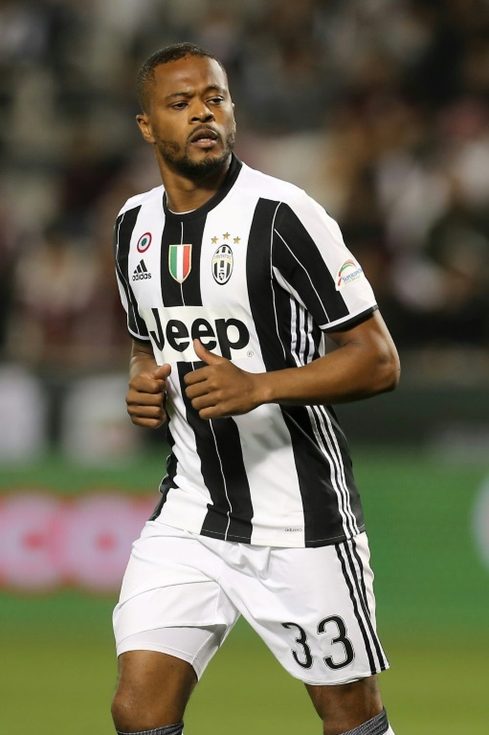 Evra with his Juventus outfit. AFP