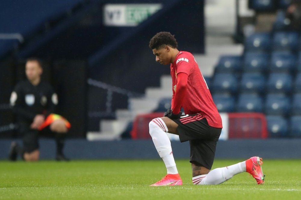 Rashford dio el susto en el derbi. AFP/Archivo