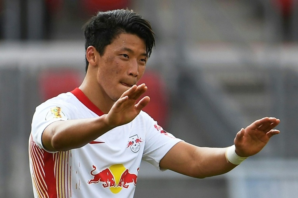 Hee-Chan, del RB Leipzig, juega cedido en los Wolves. AFP