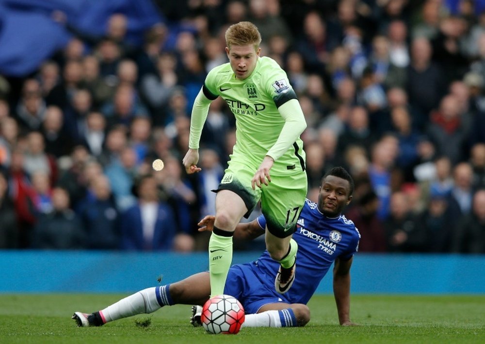 De Bruyne playing against Chelsea in 2016. AFP