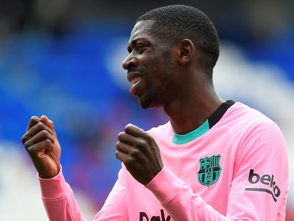 L'ailier français du FC Barcelone, Ousmane Dembélé, lors d'un match. AFP