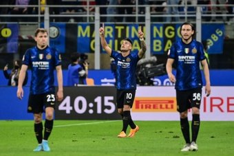 Martinez envoie l'Inter en finale aux dépens de l'AC Milan. afp