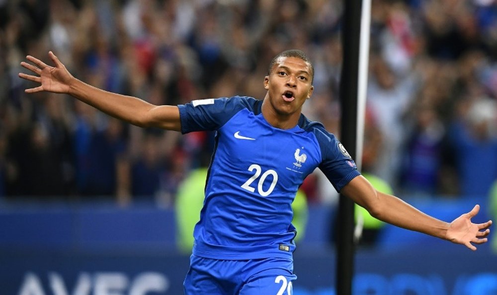 Mbappe breaks his duck for France. AFP