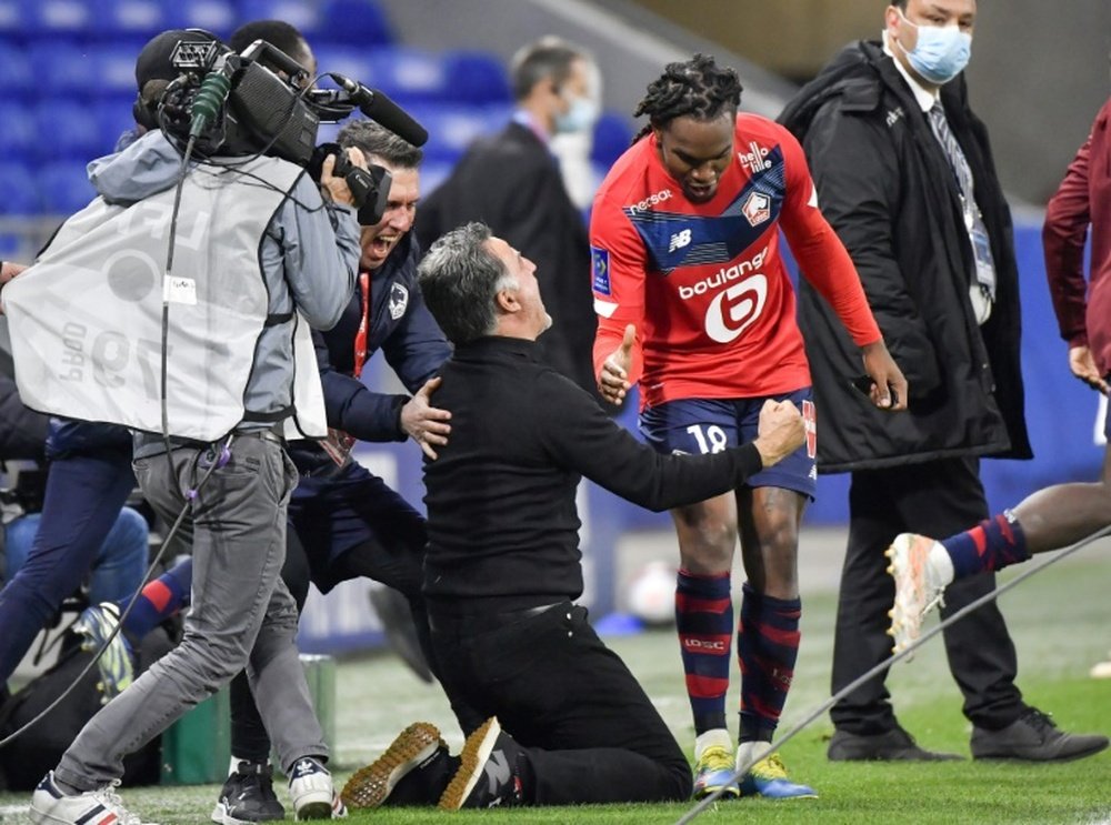 Galtier, Caqueret et les réactions après Lyon-Lille. AFP