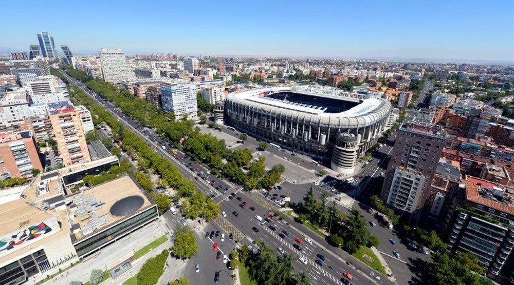 Vue aérienne du stade Santiago-Bernabeu à Madrid, le 12 septembre 2013. AFP