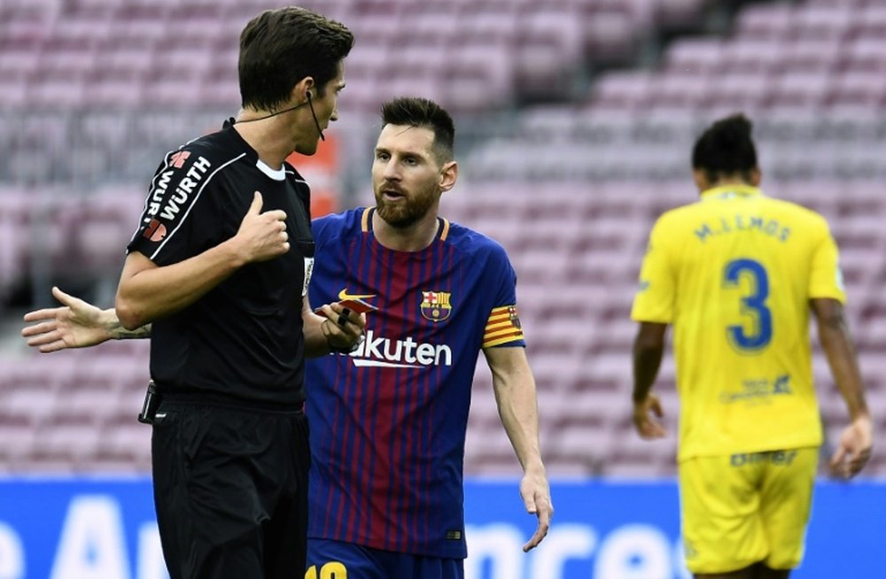 Lionel Messi et ses coéquipiers du Barça évoluent à huis clos pour la réception de Las Palmas. AFP