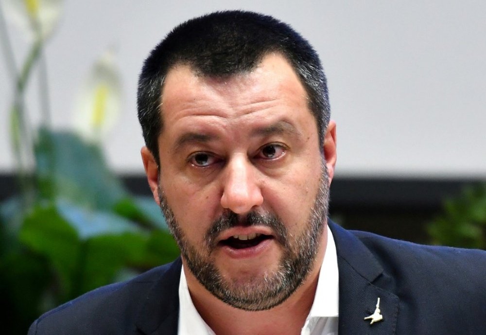 Le ministre italien de l'Intérieur Matteo Salvini lors d'une conférence de presse le 7 janvier 2019 à Rome