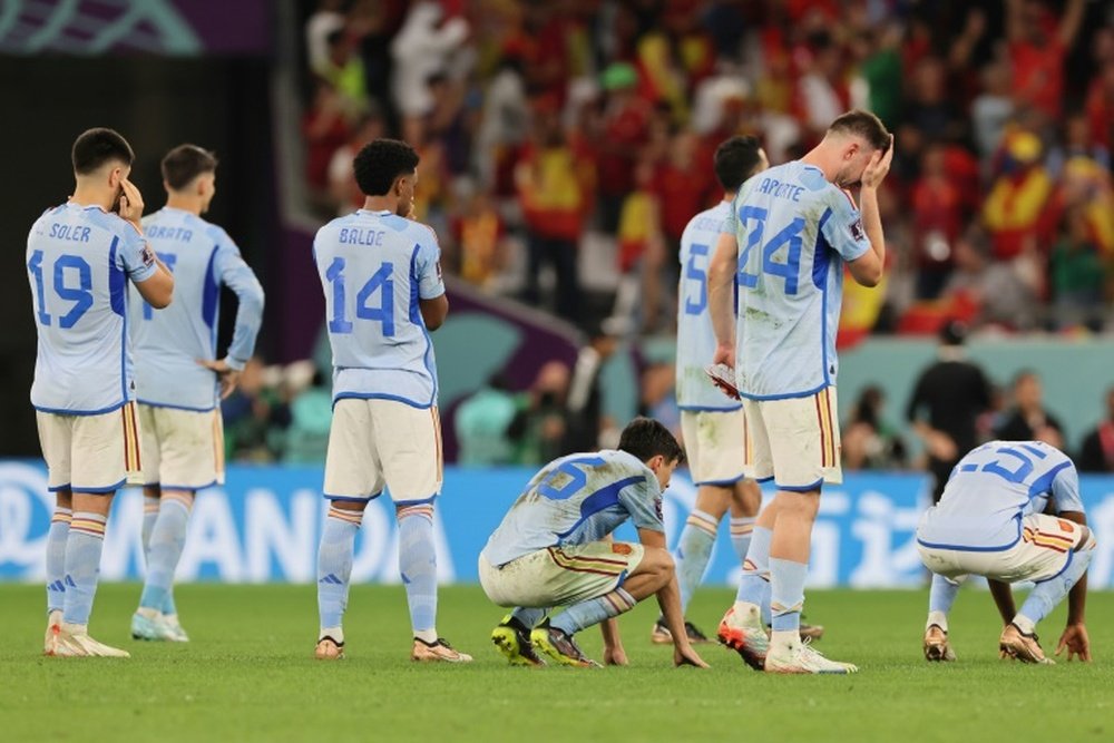 Busquets missed Spain's third penalty against Morocco. AFP
