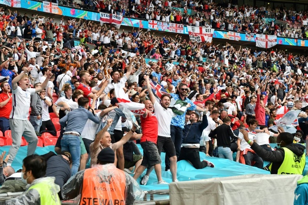 Wembley stadium will host around 60,000 supports for the Euro 2020 semis and final. AFP
