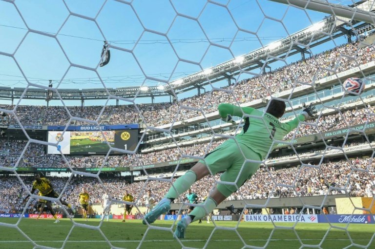 Courtois fue el héroe del Real Madrid. AFP