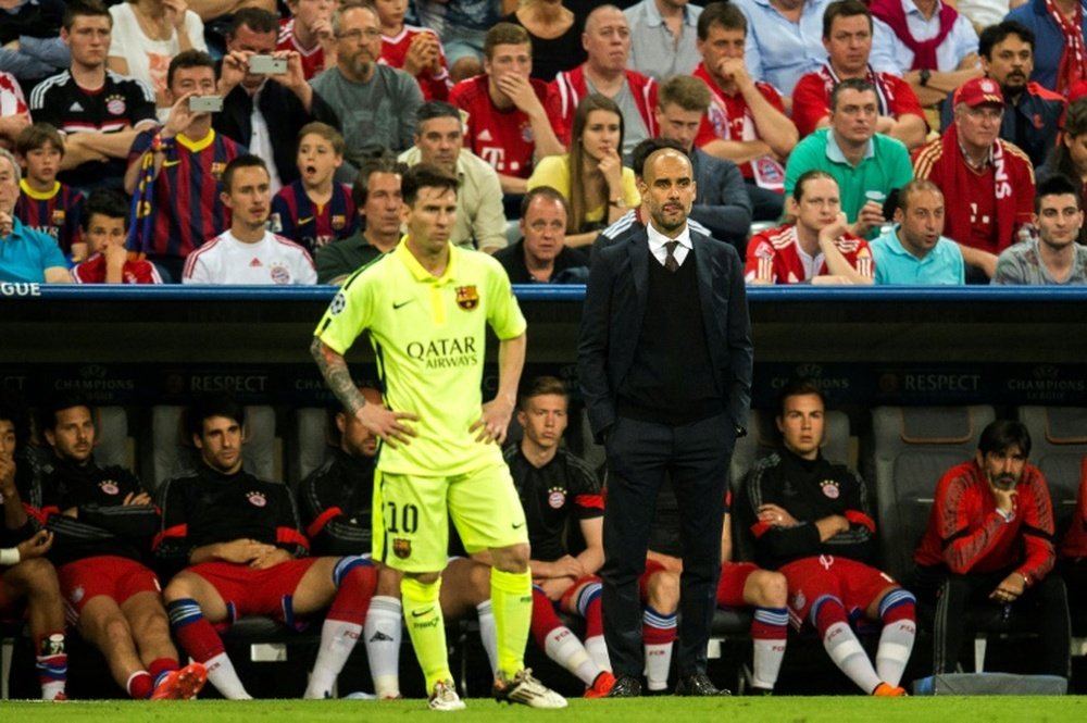 Messi y Guardiola coincidieron cuatro temporadas en el Barça. AFP
