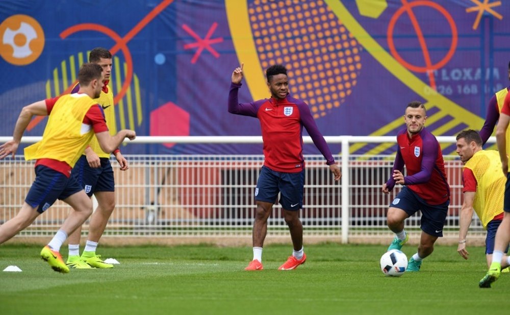 Raheem Sterling in training with England at Euro 2016. BeSoccer