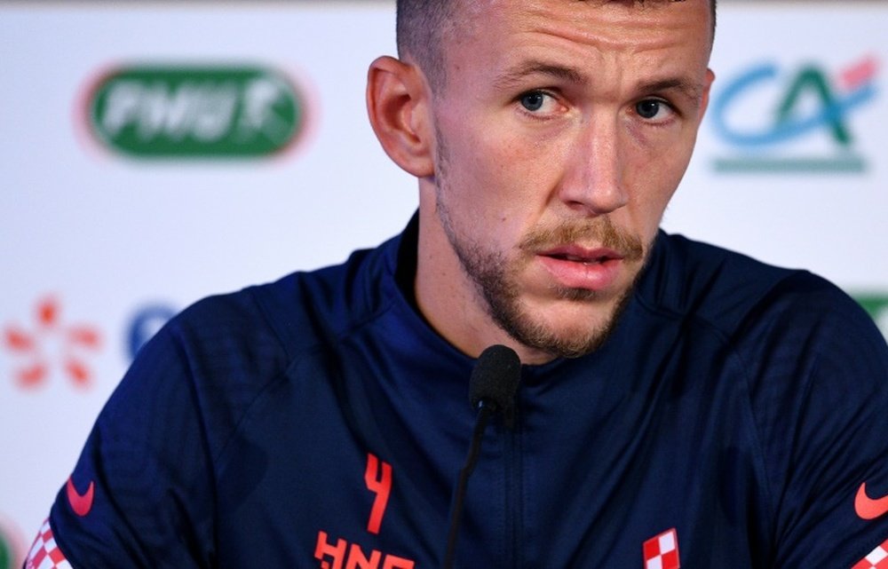 L'attaquant croate Ivan Perisic en conférence de presse au Stade de France, à Saint-Denis, le 7 septembre 2020