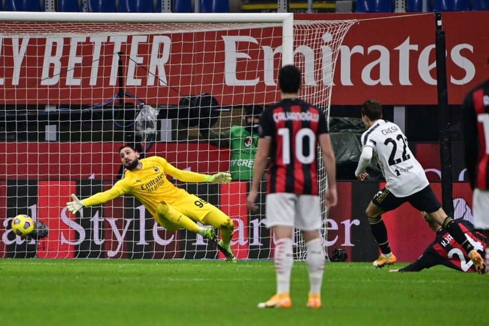 La Juve ganó 1-3 al AC Milan. AFP