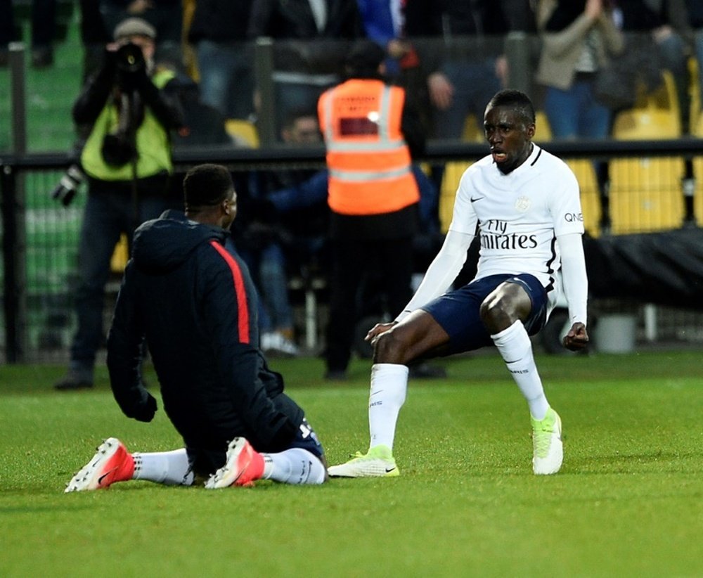 Blaise Matuidi, double buteur du PSG à Metz, le 18 avril 2017. AFP