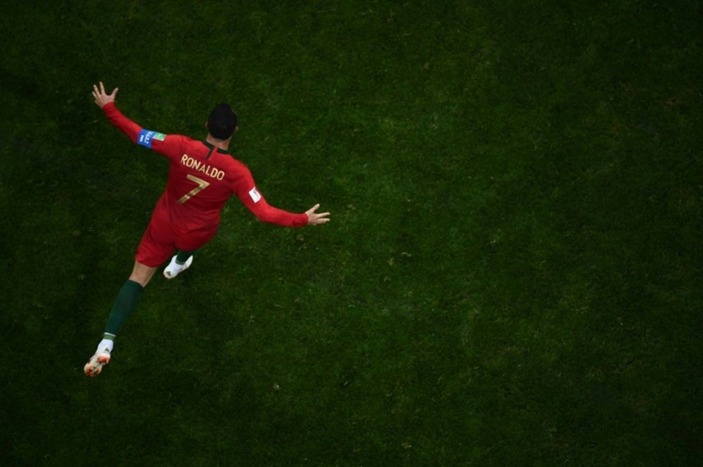 L'attaquant portugais Cristiano Ronaldo après son 3e but contre l'Espagne lors du Mondial. AFP