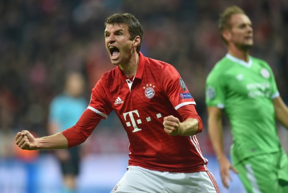 Thomas Müller a ouvert le score pour le Bayern contre le PSV en Ligue des champions. AFP