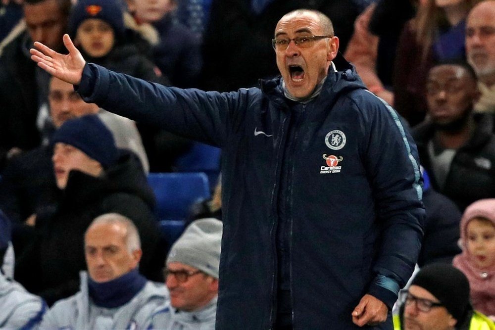 Sarri is has waged war on the Chelsea dressing room. AFP