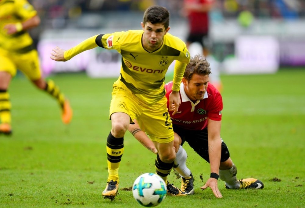 Le jeune milieu offensif américain Christian Pulisic lors d'un match avec le Borussia Dortmund. AFP
