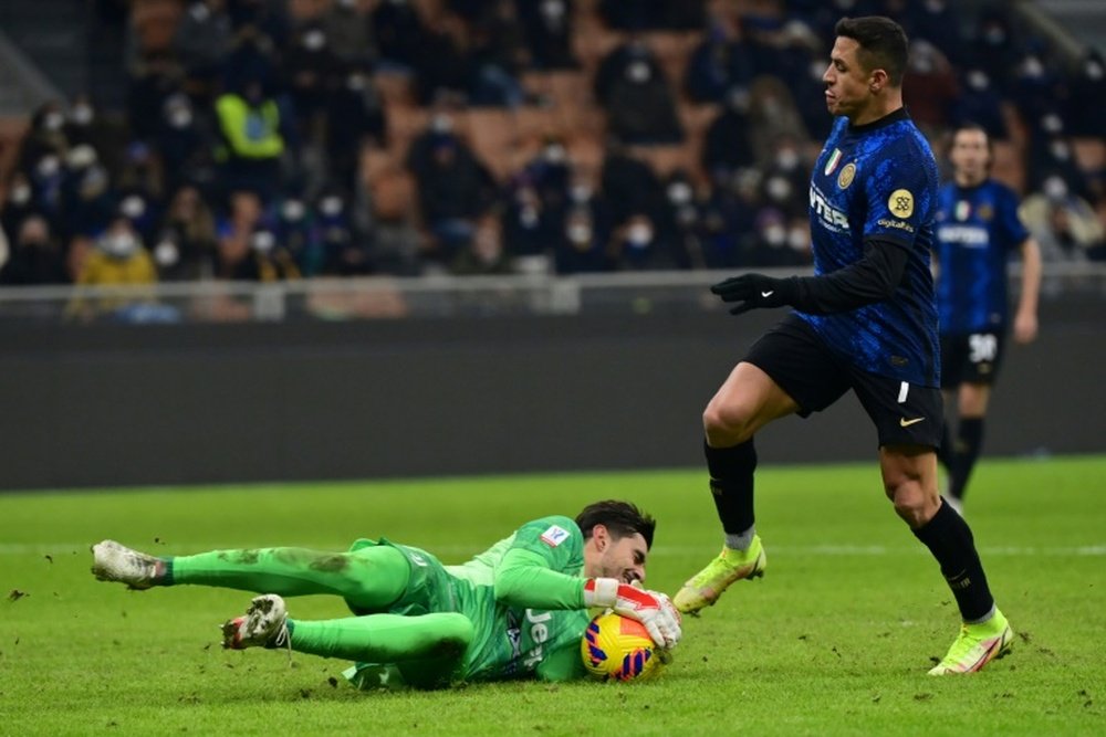 Alexis Sánchez marcó el gol decisivo en la final de la Supercoppa. AFP