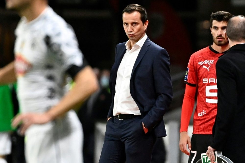 Stephan réagit après le match contre Strasbourg. AFP