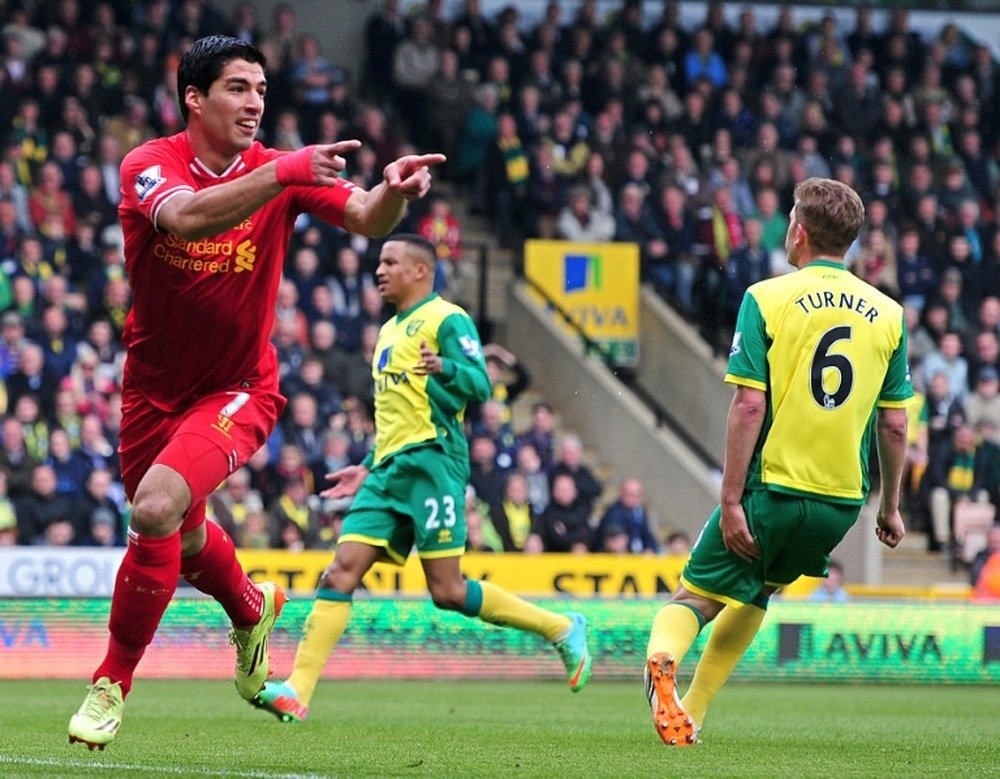 Luis Suarez features in the top ten greatest three-goal hauls. AFP