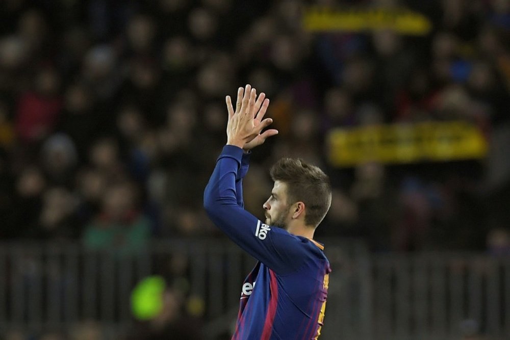 Piqué nunca ha formado parte del cuarteto de capitanes del Barcelona. AFP