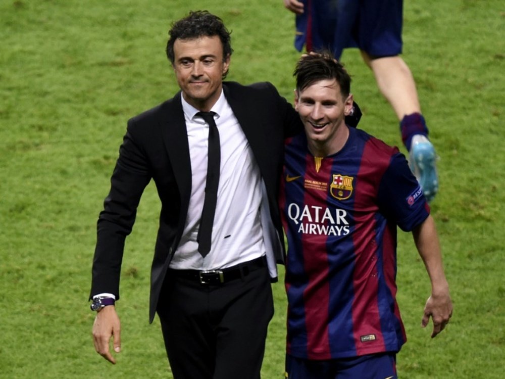 Messi dit au revoir à son entraîneur. AFP