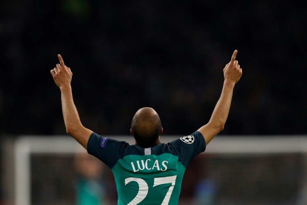 Lucas Moura assinou o hat-trick que colocou o Tottenham na final da Champions. AFP