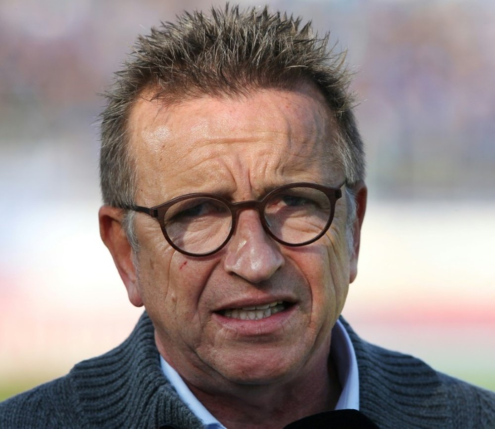 Norbert Meier, alors entraîneur de Darmstadt 98 avant le match face à RB Leipzig. AFP